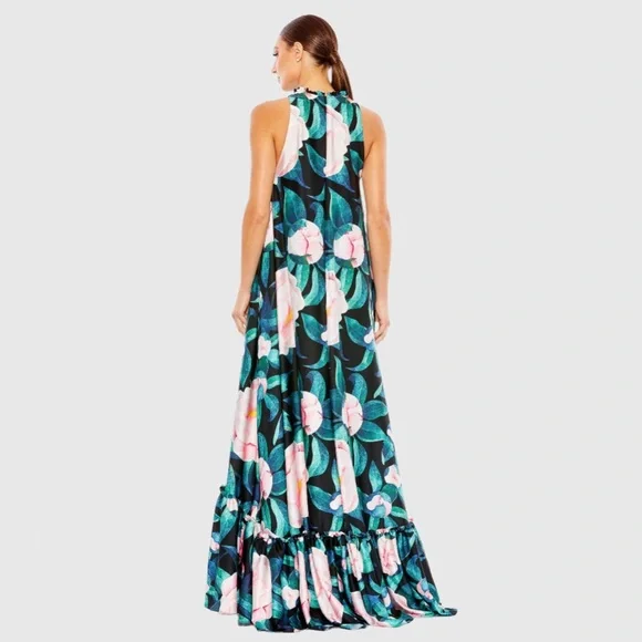 MAC DUGGAL
High Neck Floral Babydoll Long Dress - Picture 13 of 15